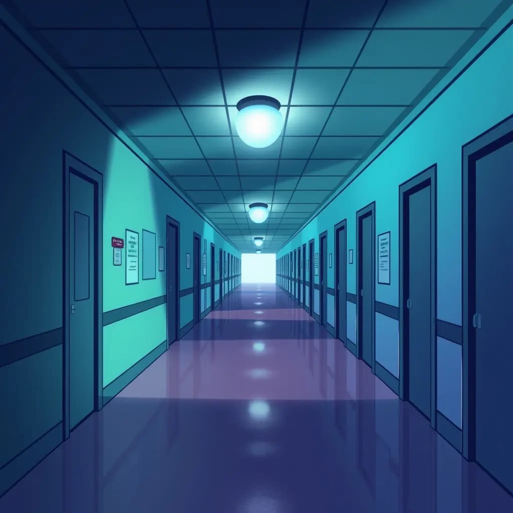 Dream illustration: Never-ending Exam Hallway
