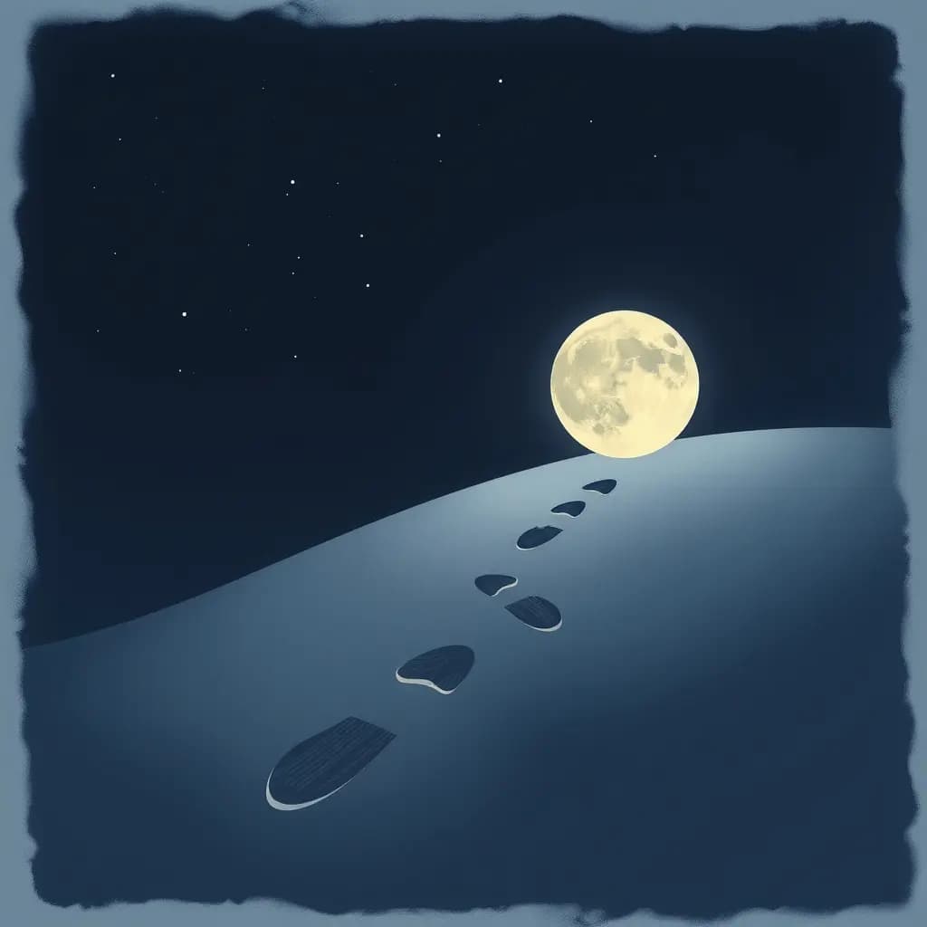 Dream illustration: New moon erasing footprints