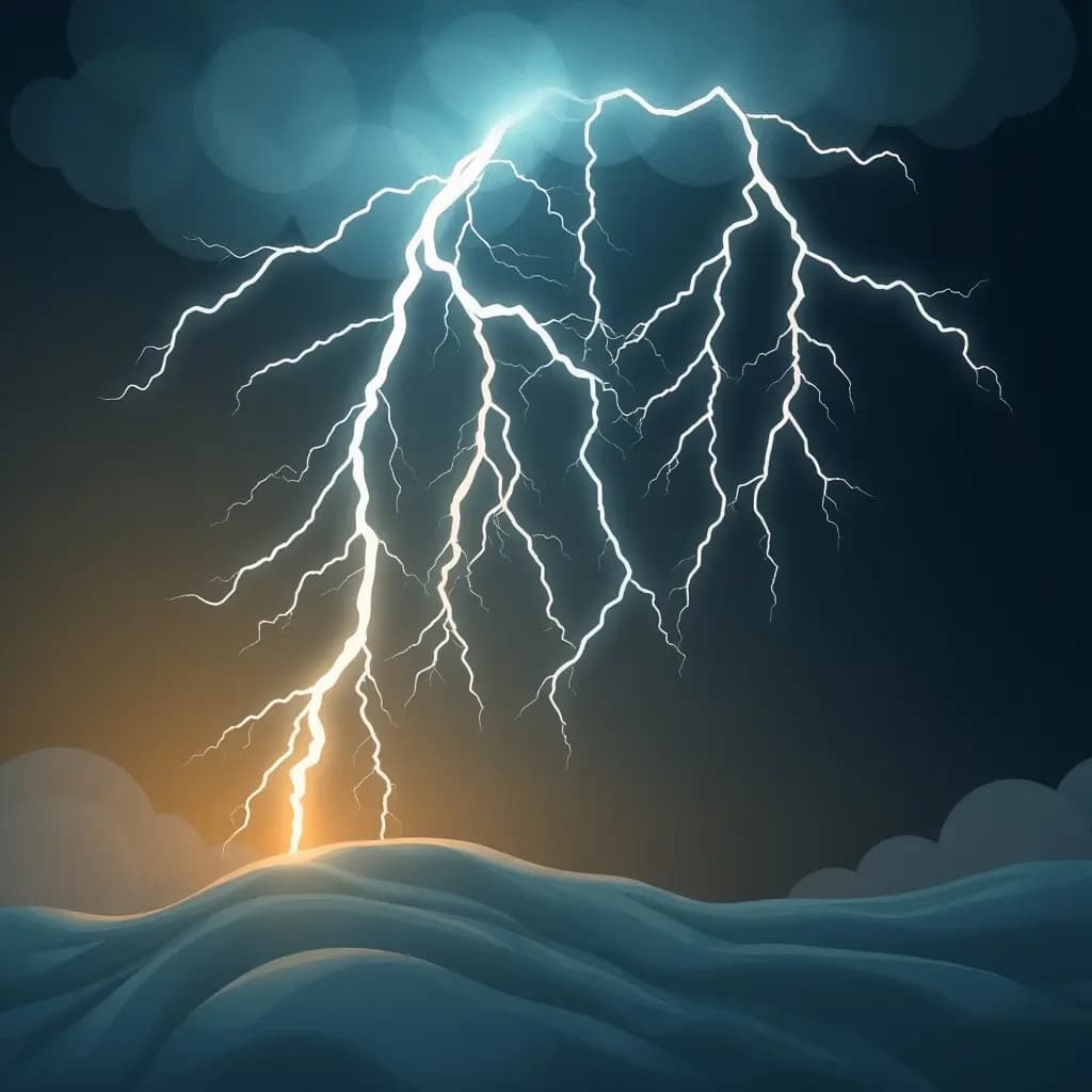 Dream illustration: Night filled with continuous lightning strikes