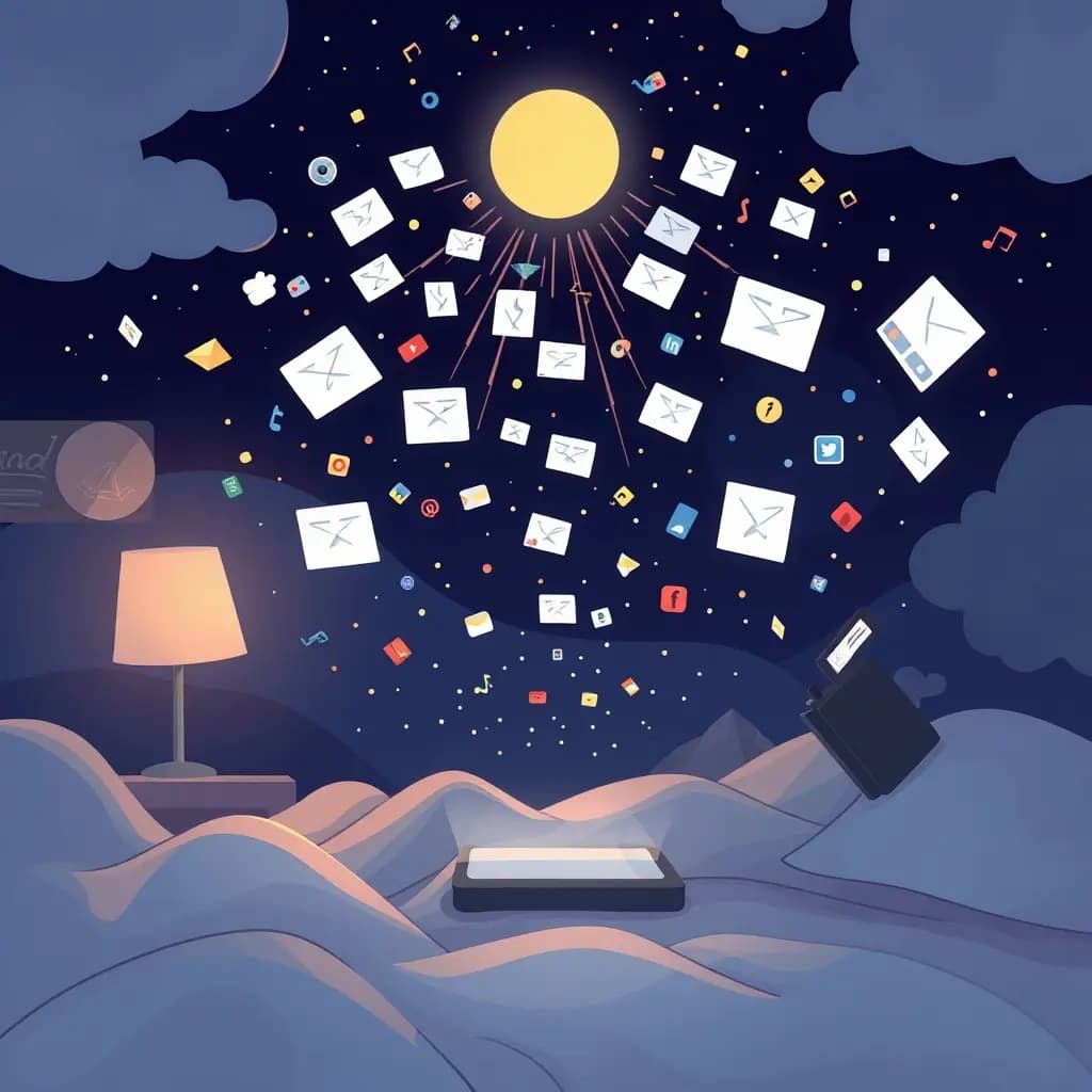 Dream illustration: Notifications flood then stop