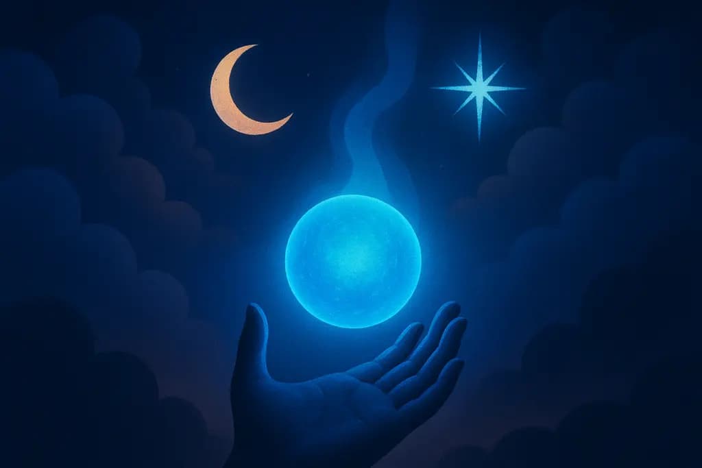 Dream illustration: Objects emitting blue light
