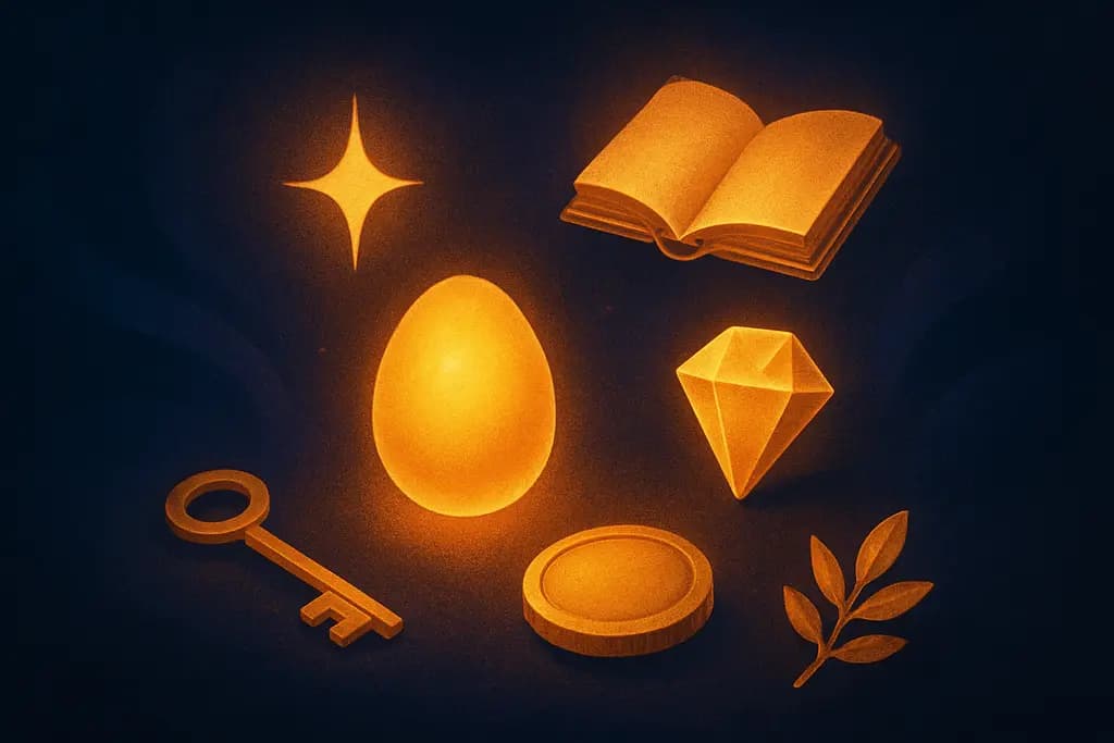 Dream illustration: Objects glowing gold