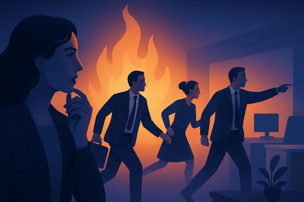 Dream illustration: Office fire drill