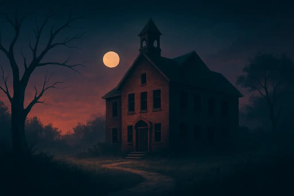 Dream illustration: Old abandoned school