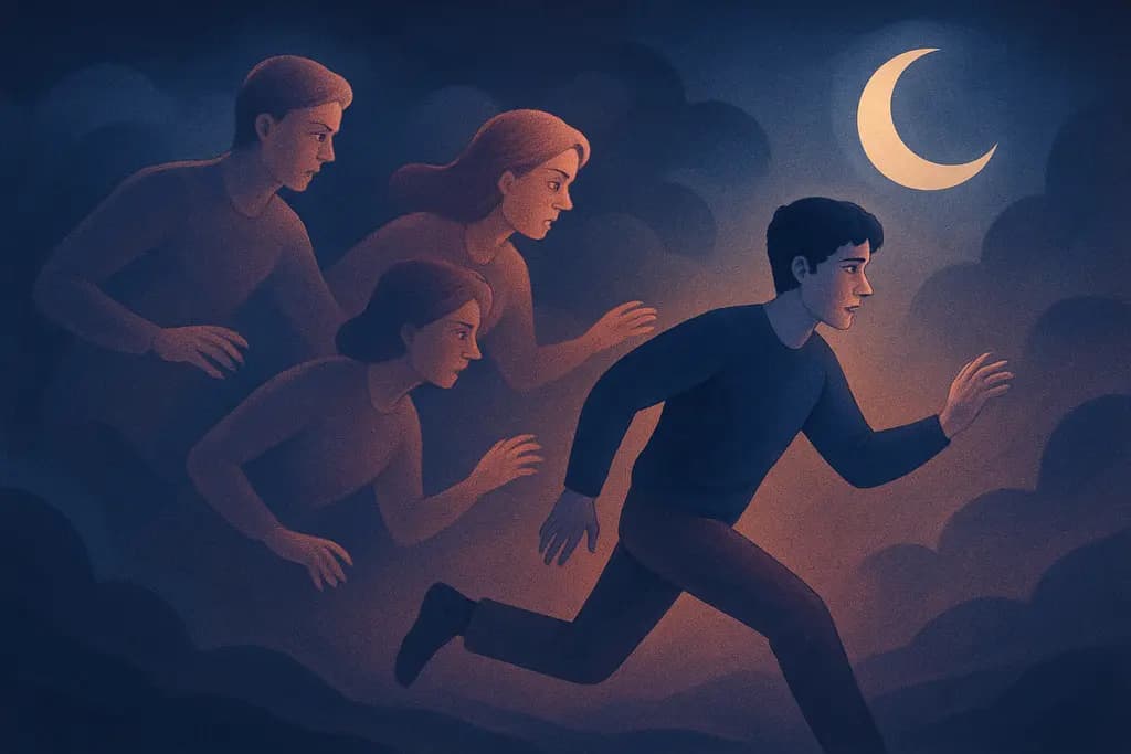 Dream illustration: Old Friends chasing me
