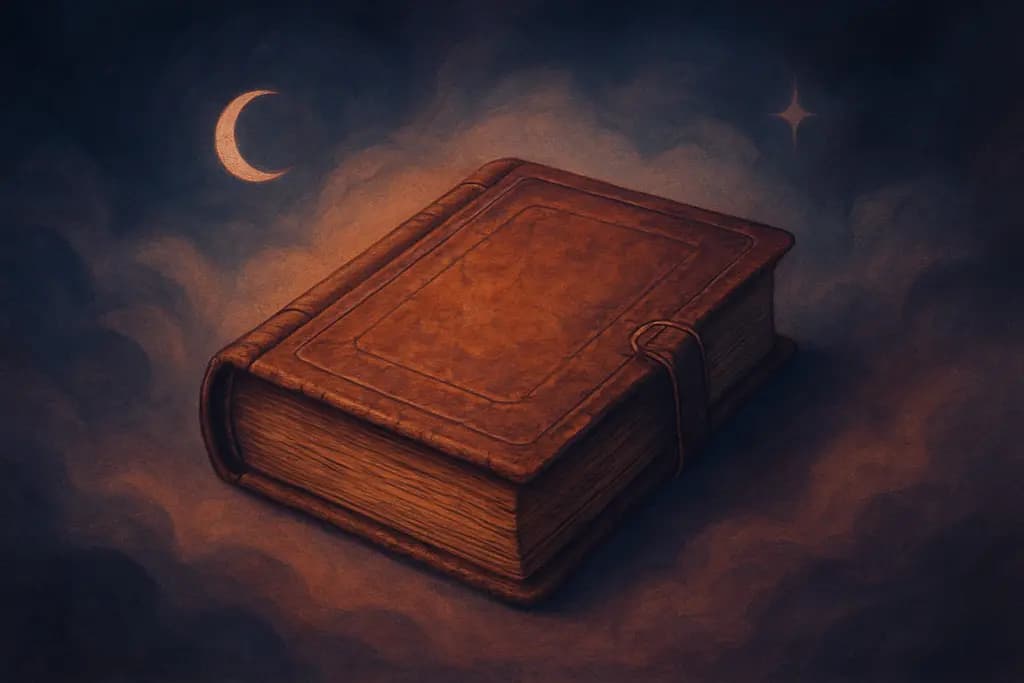 Dream illustration: Old leather book