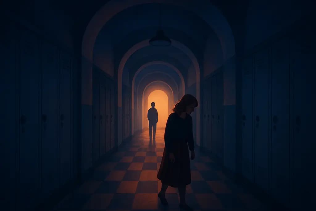 Dream illustration: Old school hallways