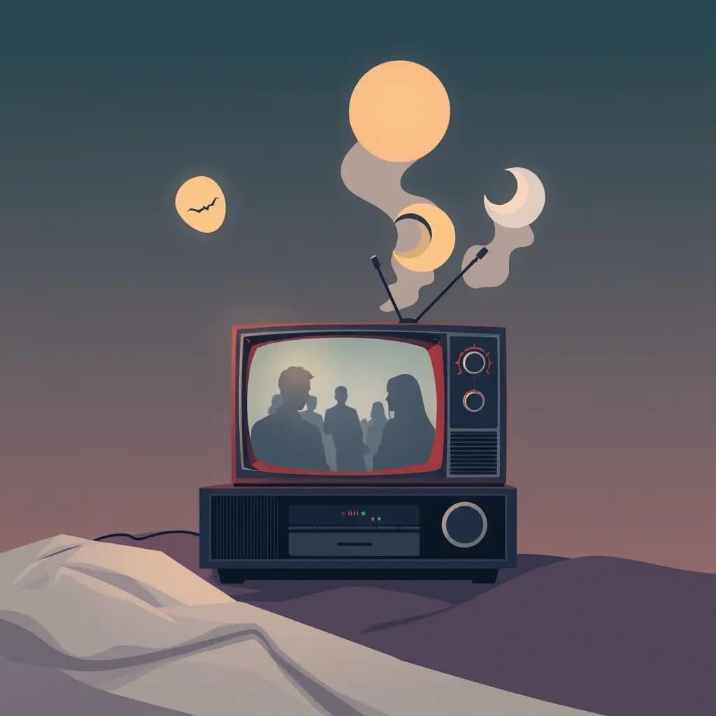 Dream illustration: Old TV replaying dreams