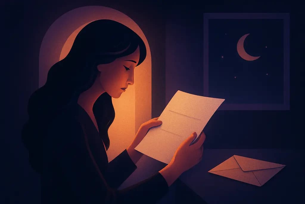 Dream illustration: Opening a stranger's letter and reading it dream