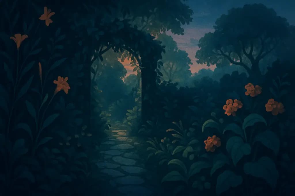 Dream illustration: Overgrown garden