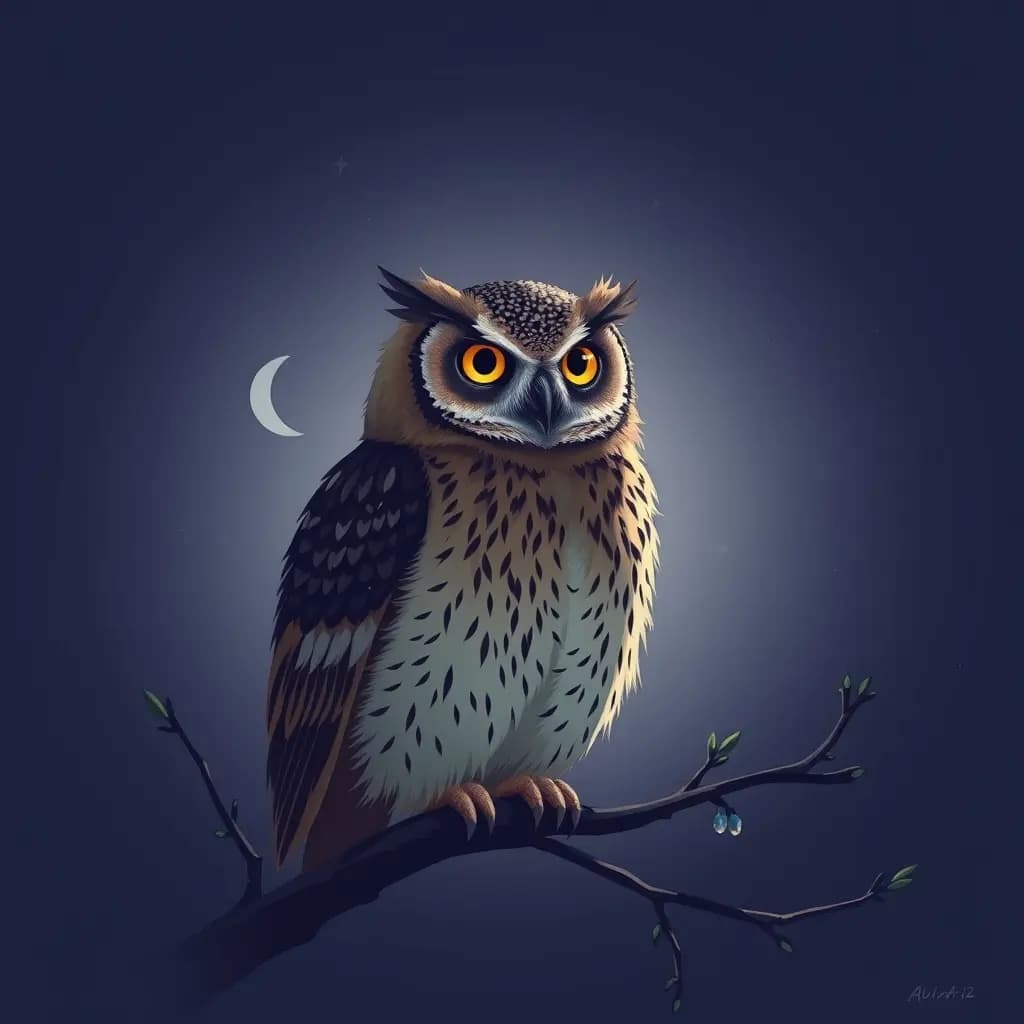 Dream illustration: Owl Watching Me