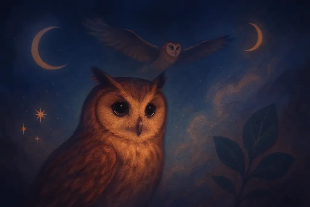 Dream illustration: Owls appearing