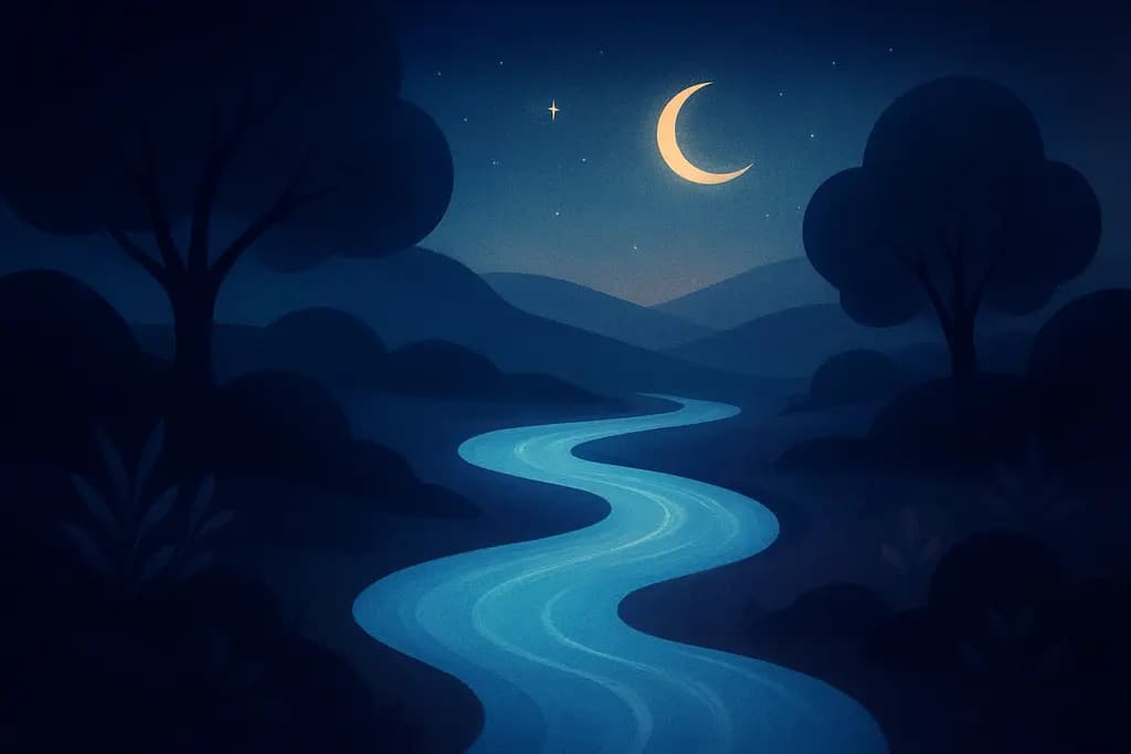 Dream illustration: Pale Blue River