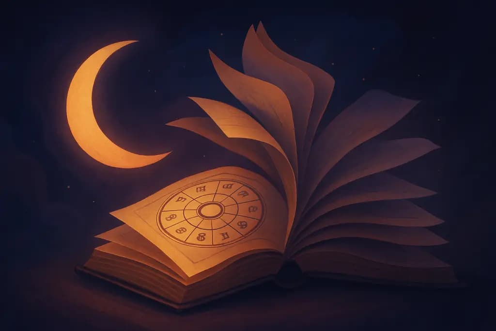 Dream illustration: Panchang pages flipping by themselves