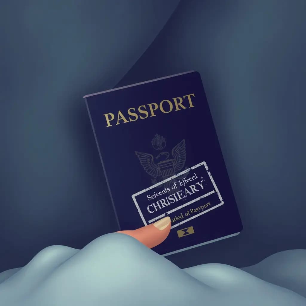 Dream illustration: Passport stamped mysteriously