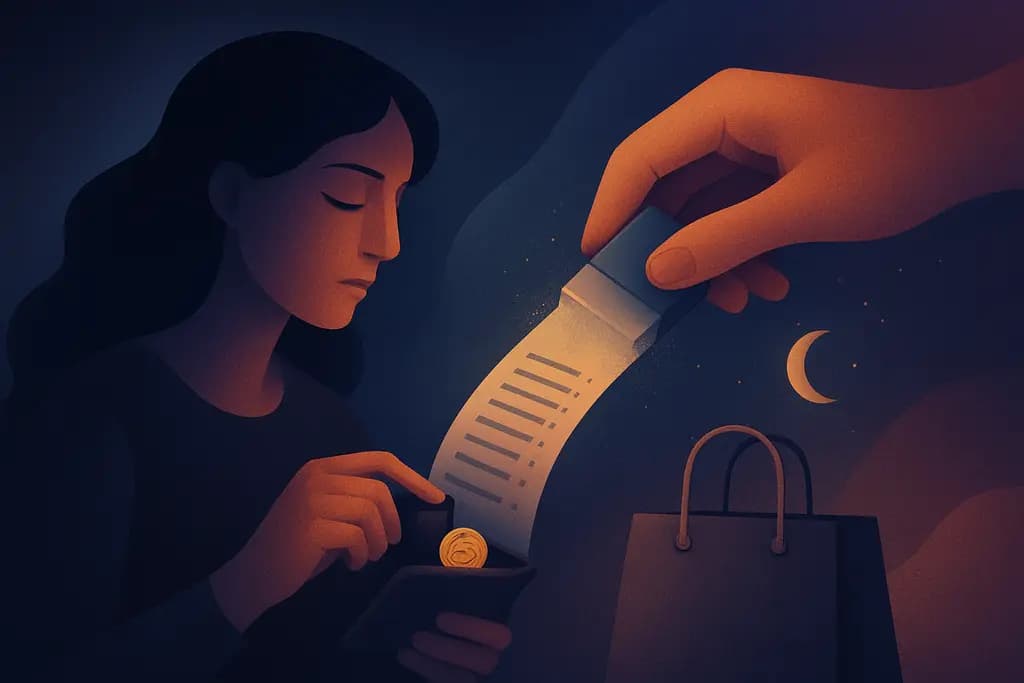Dream illustration: Paying for an item that keeps erasing itself from your receipt