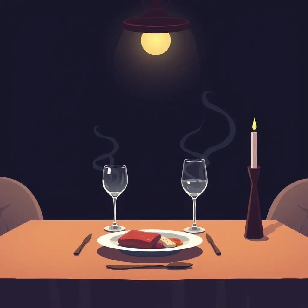 Dream illustration: Poisoned meal at table