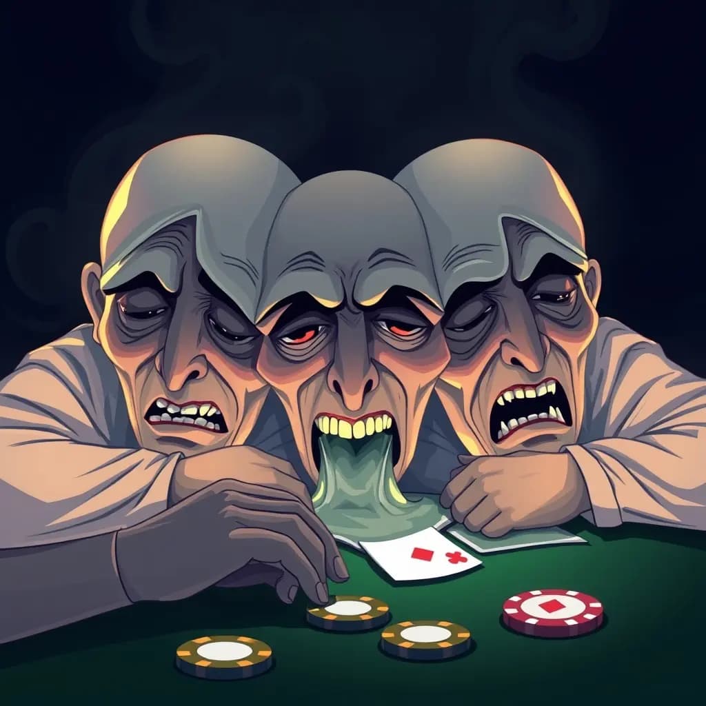 Dream illustration: Poker faces melt