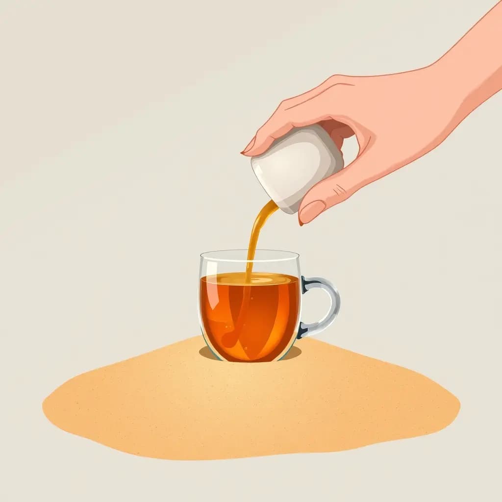 Dream illustration: Pouring tea into sand