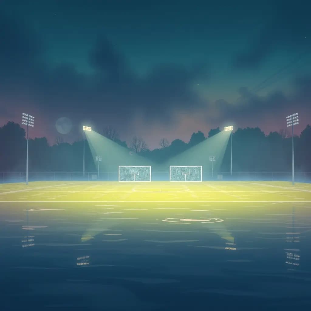 Dream illustration: Practice field flooded