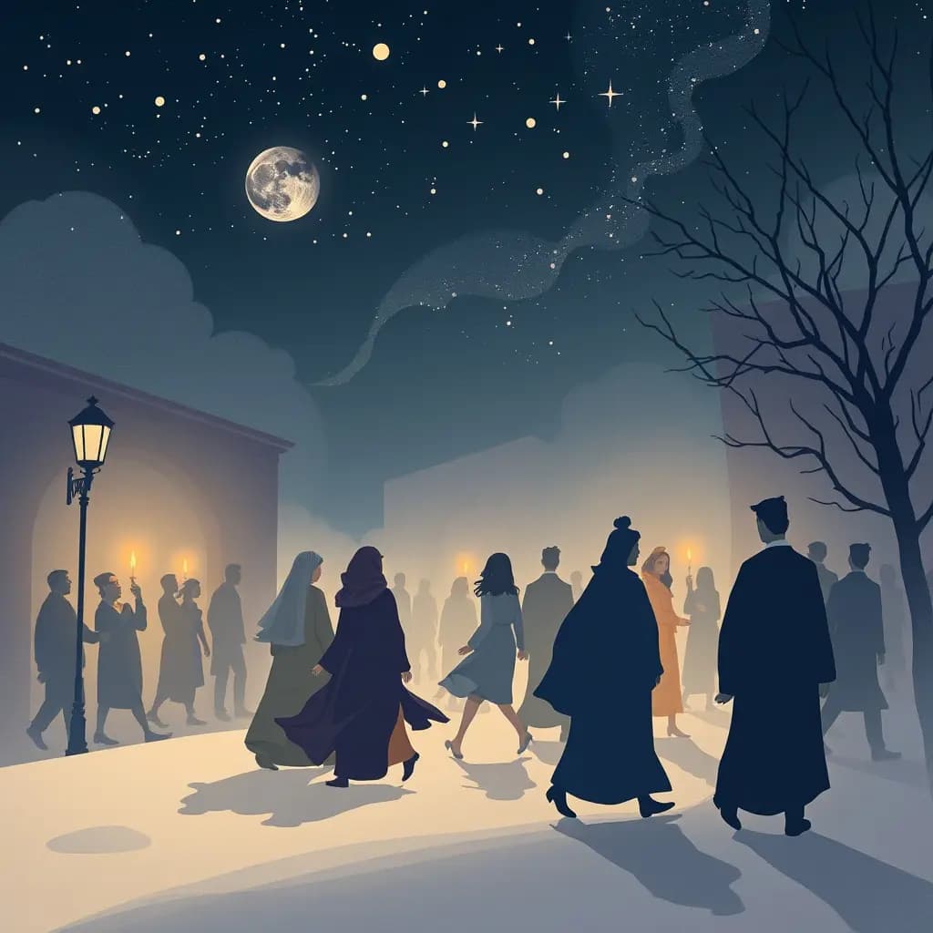 Dream illustration: Procession passes without you