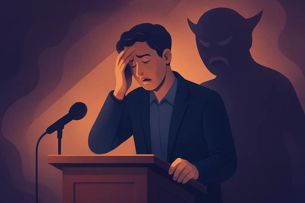 Dream illustration: Public speaking anxiety