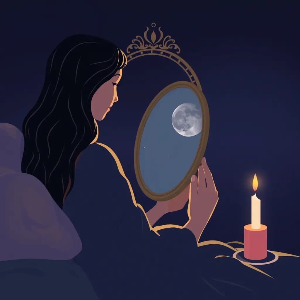 Dream illustration: Rahu offers you a mirror