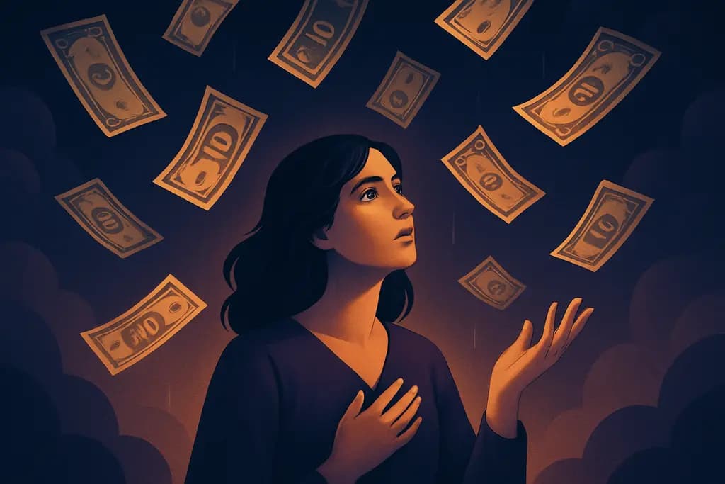 Dream illustration: Rain of money