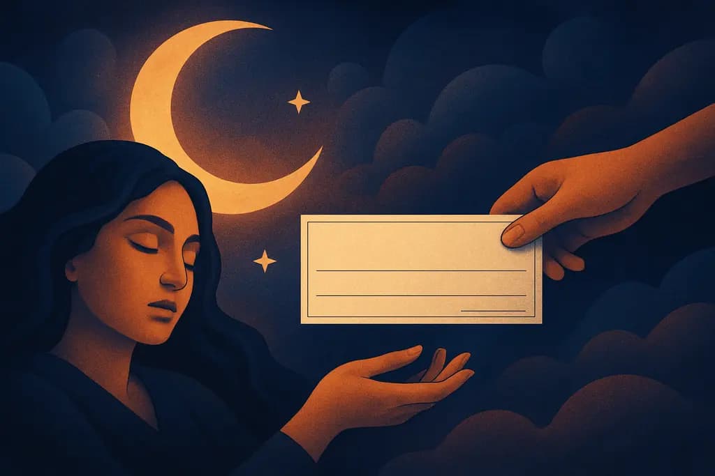 Dream illustration: Receiving a blank check