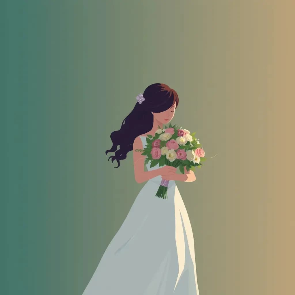 Dream illustration: Receiving a wedding bouquet alone