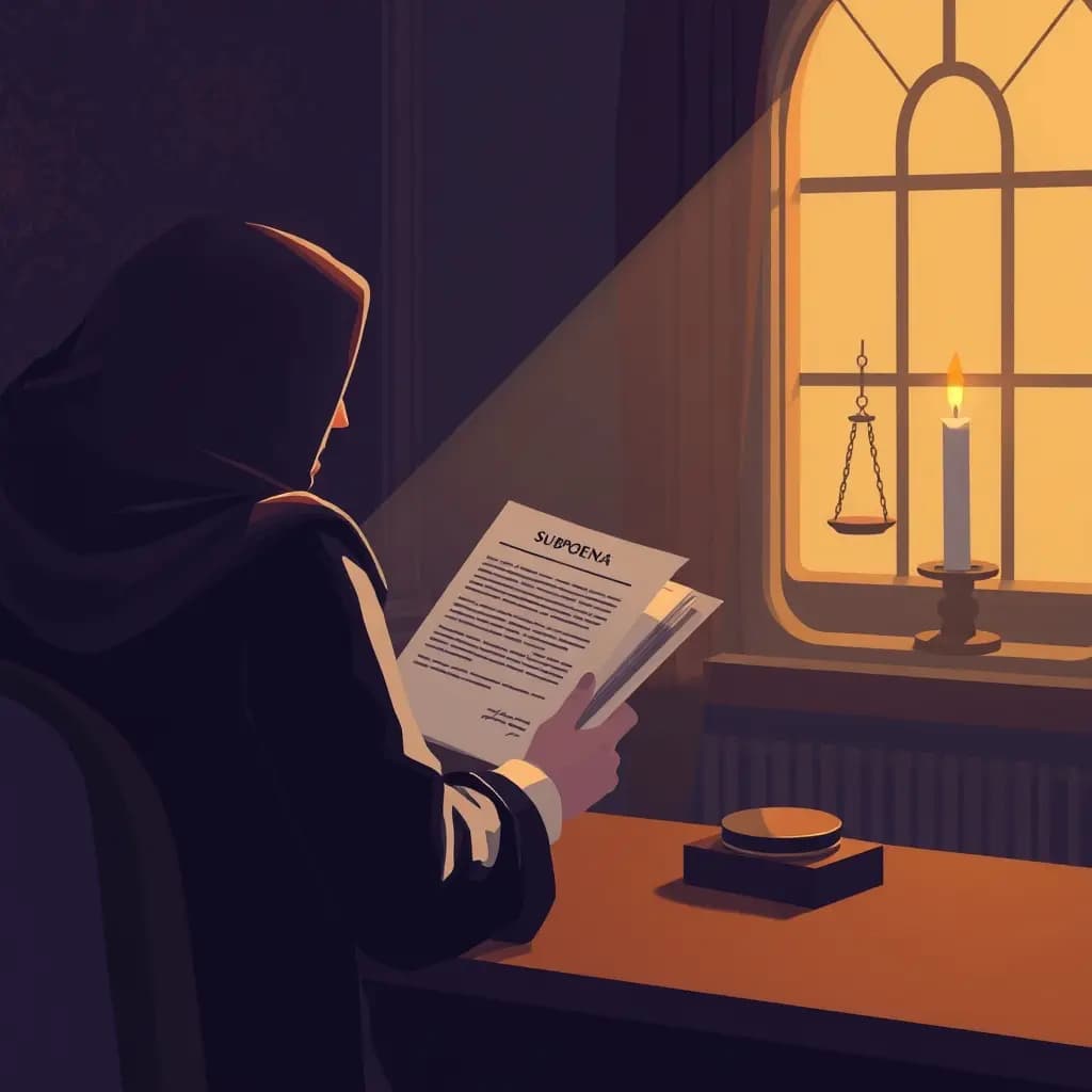 Dream illustration: Receiving an official subpoena