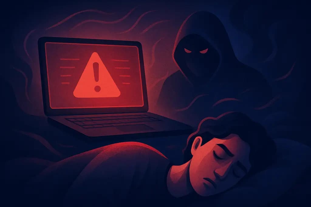 Dream illustration: red alert dream about being hacked