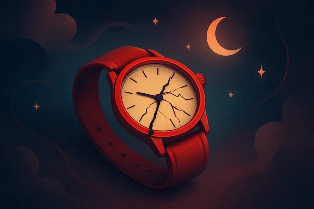 Dream illustration: red broken watch
