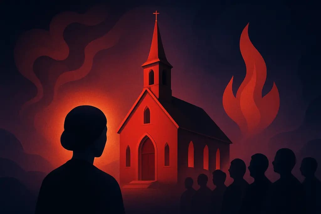 Dream illustration: red church service dream