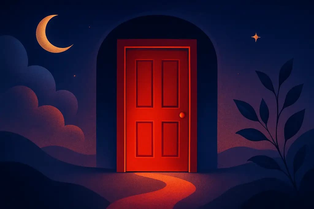 Dream illustration: Red door