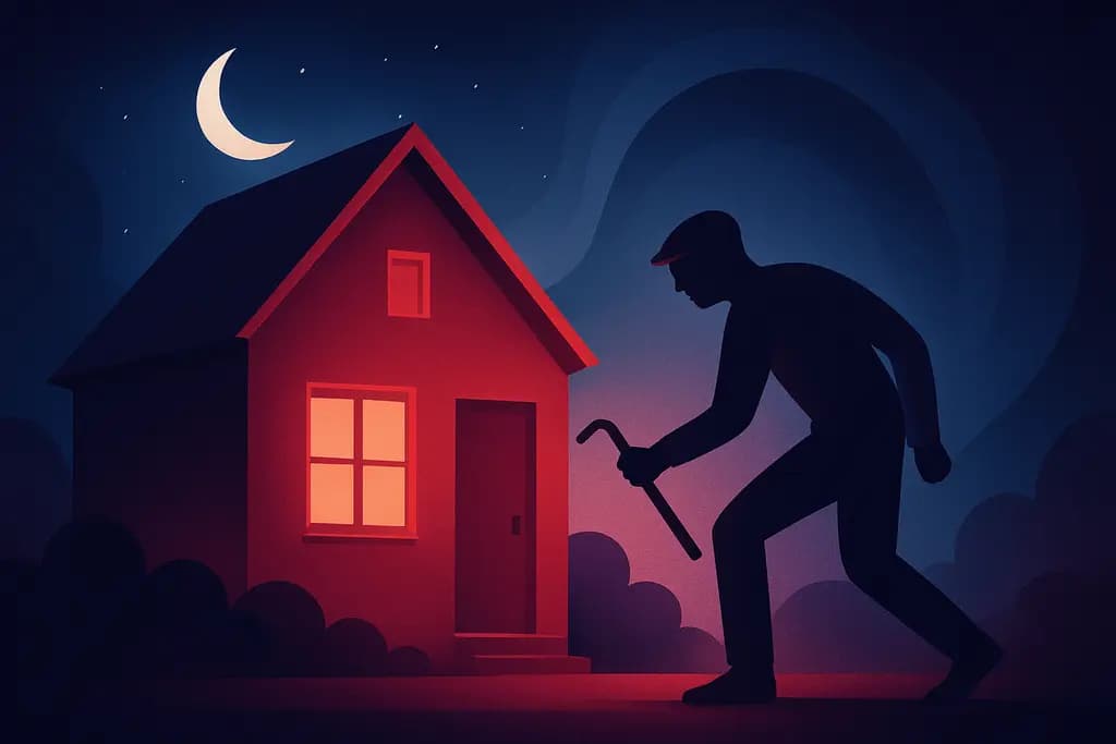 Dream illustration: red home burglary dream meaning