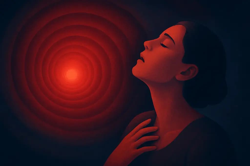 Dream illustration: red tunnel vision before fainting in dream