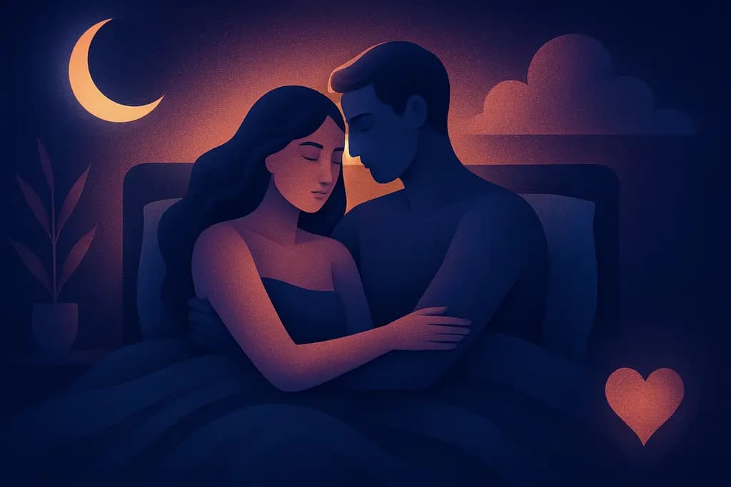 Dream illustration: relationships in bed