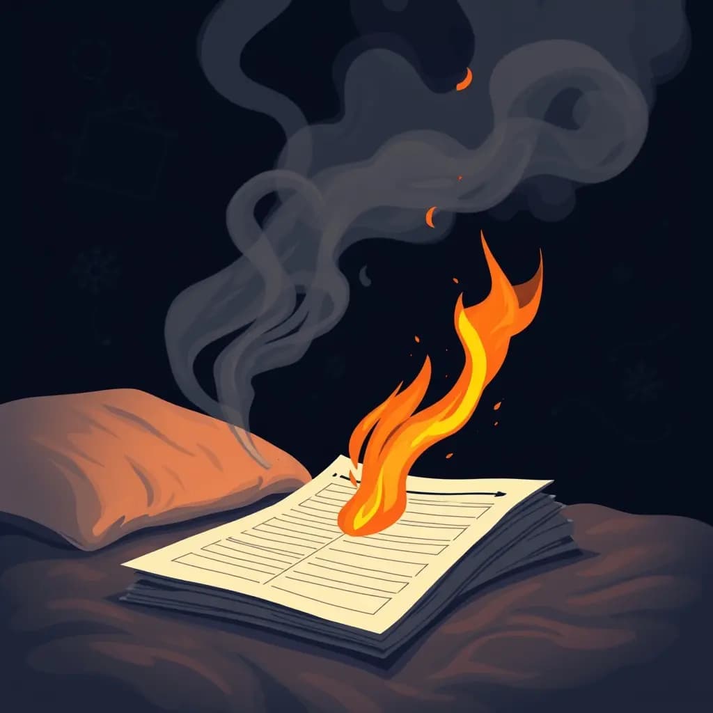 Dream illustration: Report card burns
