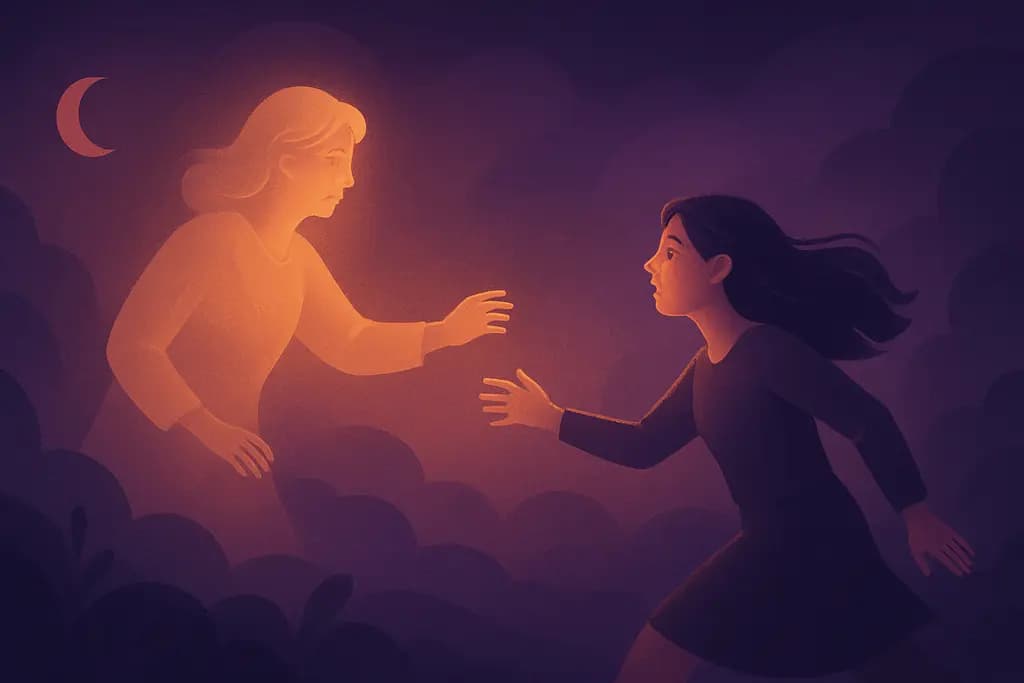 Dream illustration: reuniting with a deceased loved one chasing me
