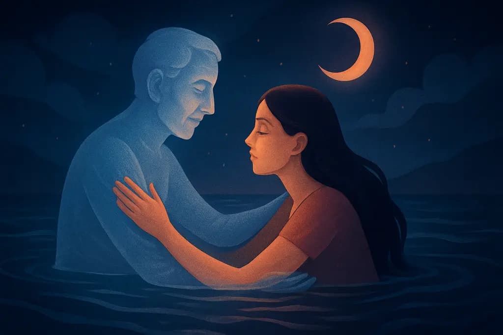 Dream illustration: reuniting with a deceased loved one in water