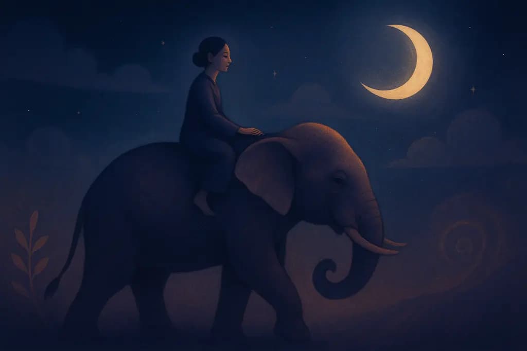 Dream illustration: Riding an Elephant