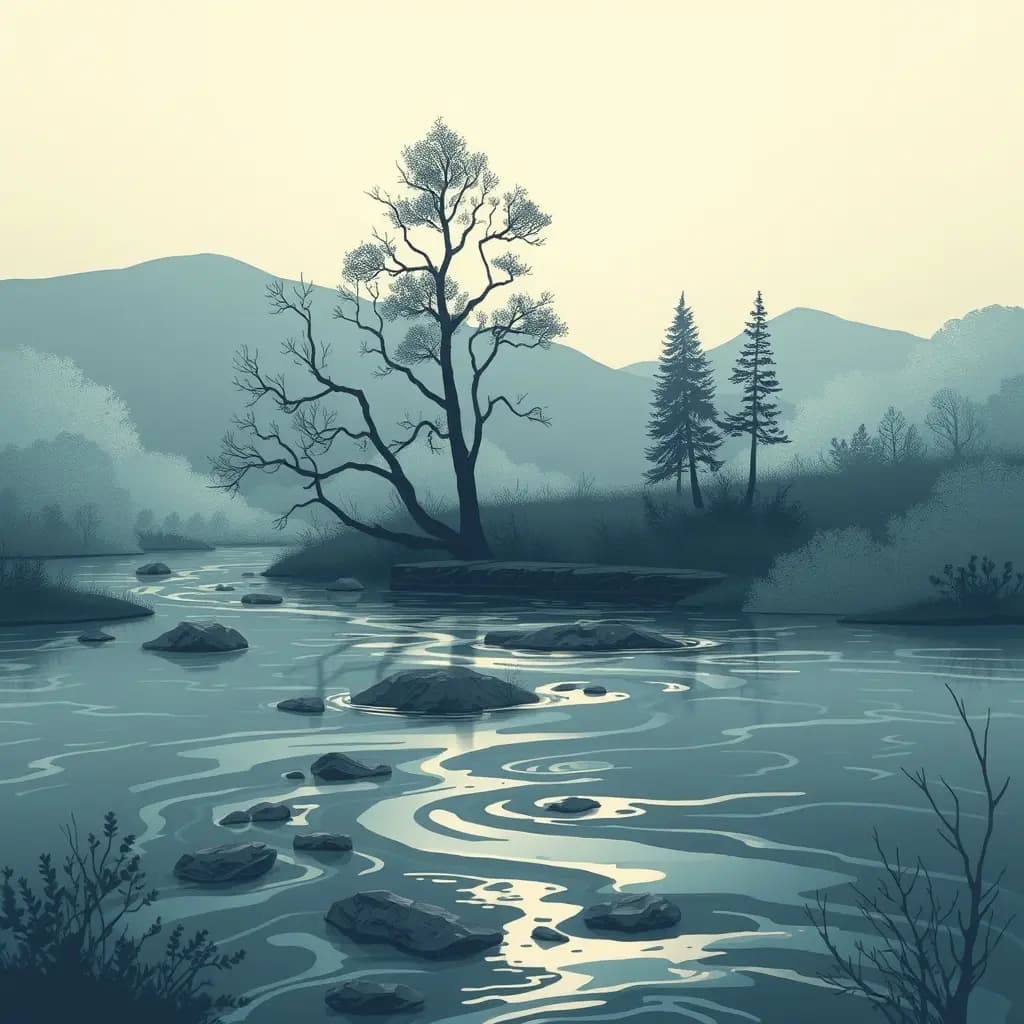 Dream illustration: River Crossing in a Dream