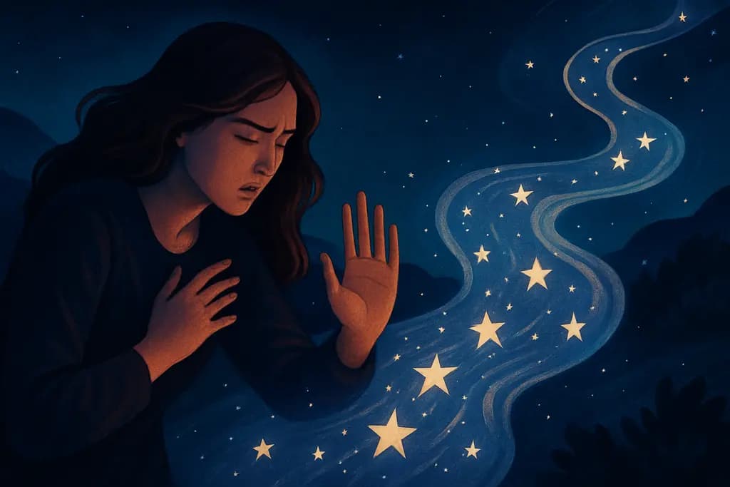 Dream illustration: river made of stars attacking me