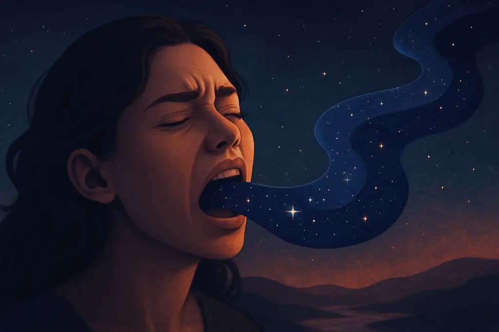 Dream illustration: river made of stars biting me