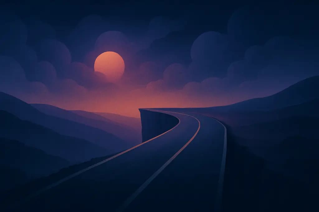 Dream illustration: Road suddenly ending