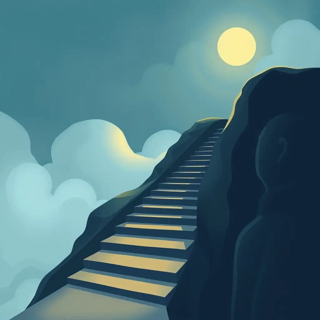 Dream illustration: Road turns into stairway