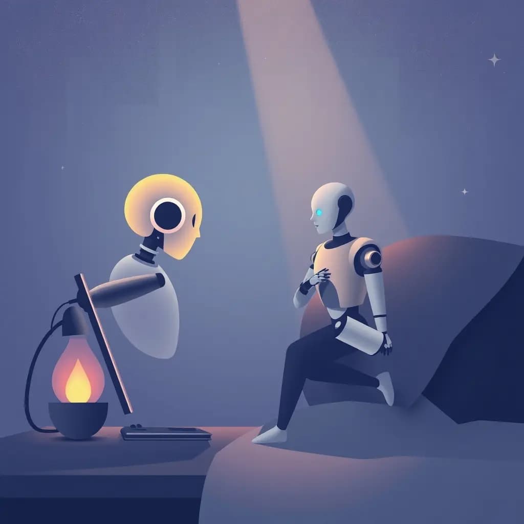 Dream illustration: Robot empathy test in dream