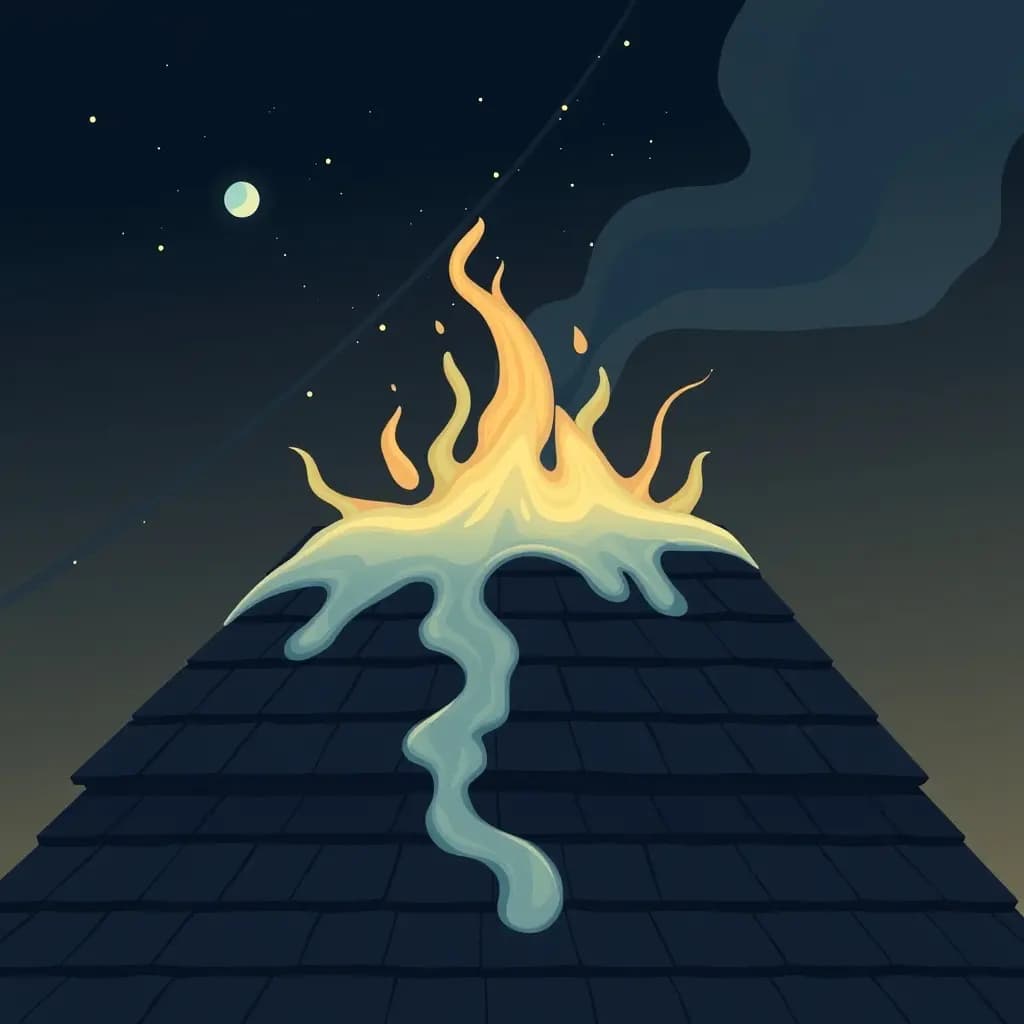 Dream illustration: Roof melting like wax