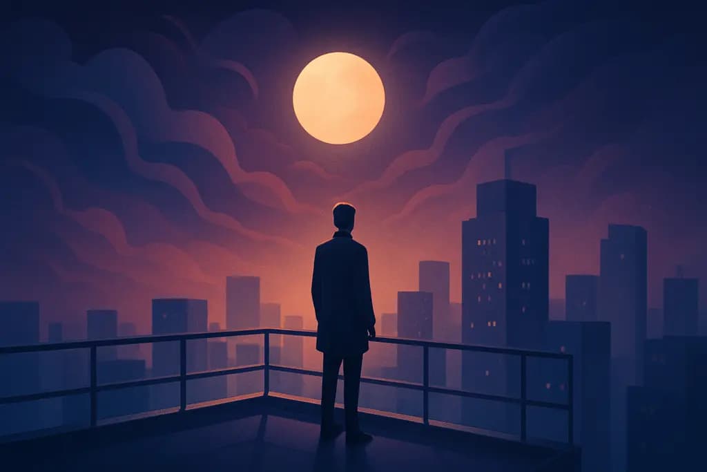 Dream illustration: Rooftop of a skyscraper